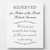 Voorbehouden voor vader van de Bride-monument Fotoplaat (Voorkant)