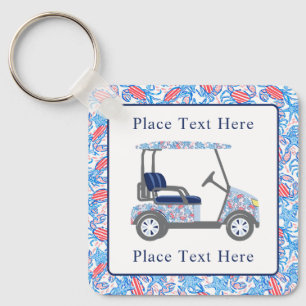 Voorbereide Patriotische Krabben Golfkar Sleutelhanger