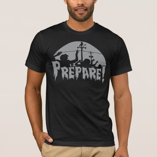 Voorbereiden op Zombies T-shirt (Voorkant)
