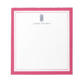 Voorbereiding anananas | Roze en marine gepersonal Notitieblok (Voorkant)