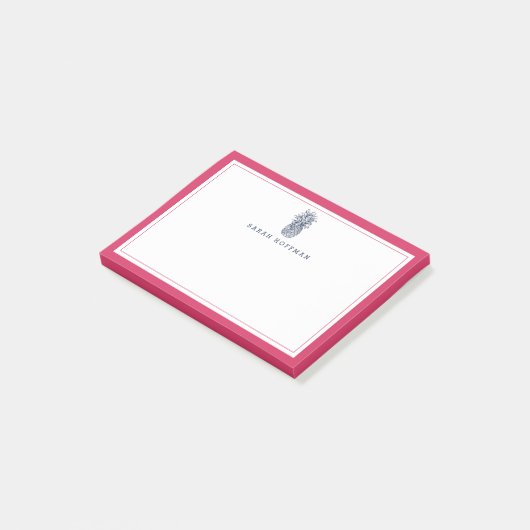 Voorbereiding anananas | Roze en marine gepersonal Post-it® Notes (Schuin)