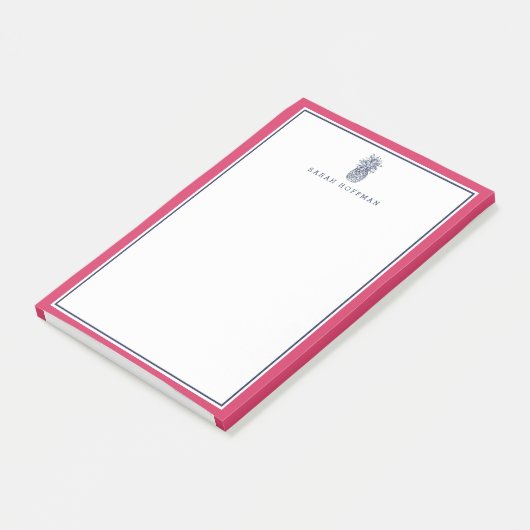 Voorbereiding anananas | Roze en marine gepersonal Post-it® Notes (Schuin)