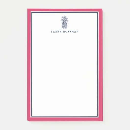 Voorbereiding anananas | Roze en marine gepersonal Post-it® Notes (Voorkant)