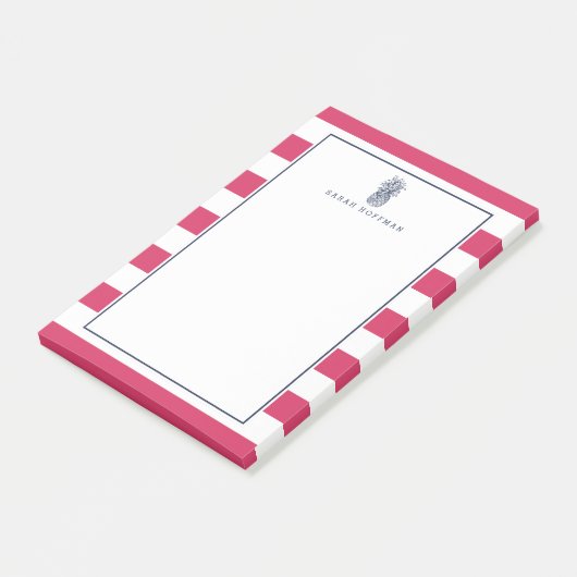 Voorbereiding anananas | Roze en marine gepersonal Post-it® Notes (Schuin)