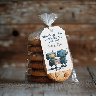 Voorbereiding op Baby Robot Baby shower Cadeaulabel
