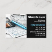 Voorbereiding van inkomstenbelasting visitekaartje (Voorkant)