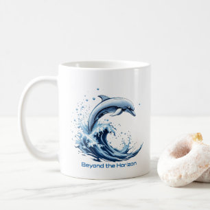 Voorbij de horizon - Dolphin Wave Mok