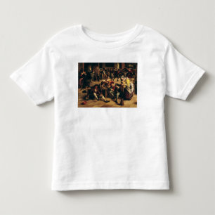 Voorbijl in een Inn, detail van de centrale groep Kinder Shirts