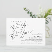 Voordat we dat doen, dineren we, bruiloft-repetiti kaart (Staand voorkant)