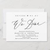 Voordat we dat doen, dineren we, bruiloft-repetiti kaart (Voorkant)