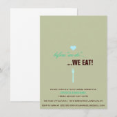 "Voordat we... eten we. Rehearsal Dinner Invite Kaart (Voorkant / Achterkant)