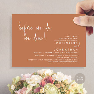 Voordat we gaan dineren, repetitie diner, Sage Gre Kaart