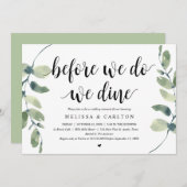 Voordat we trouwen, dineren we, proefhuwelijk dine kaart (Voorkant / Achterkant)