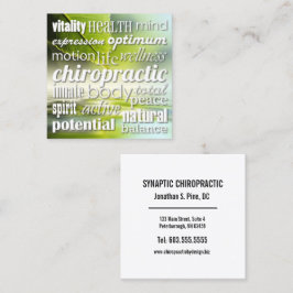 Voordelen van Chiropractic Word Collage Chiropract Vierkante Visitekaartje