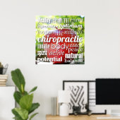 Voordelen van Chiropractic Word Collage Poster (Thuiskantoor)