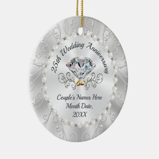 Voordelig aangepast 25e Jubileum Ornament (Rechts)