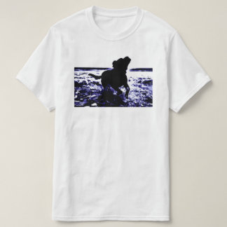 Voordelig t-shirt zwart lab in water
