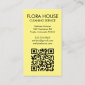 VOORDEUR Huis Reiniging Yardwork Tuin QR Code Visitekaartje (Achterkant)
