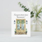 Voordeur Zomer Vastgoed Marketing Briefkaart (Staand voorkant)