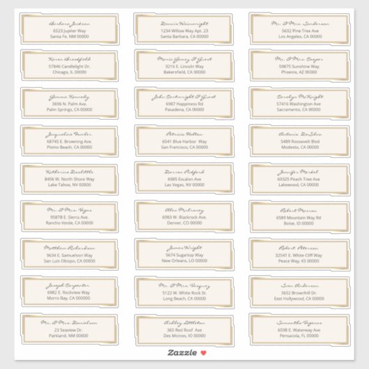 Voorgedrukte bruiloft gasten Adresetiketten Sticker (Vel)
