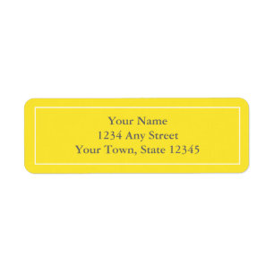 Voorgedrukte gele & grijze retour adreslabels etiket