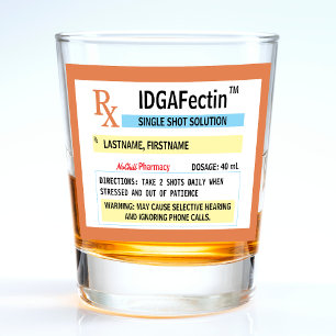 Voorgeschreven fles Funny Gag Gift Shot Glas