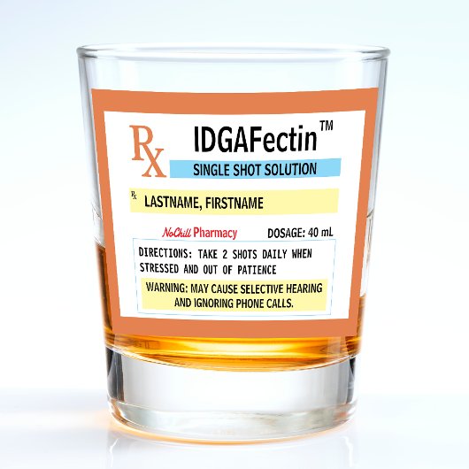 Voorgeschreven fles Funny Gag Gift Shot Glas