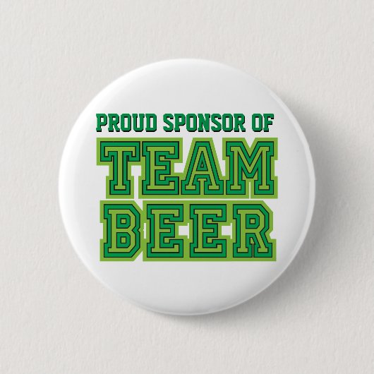 Voorgestelde sponsor van Team Beer Funny Button (Voorkant)