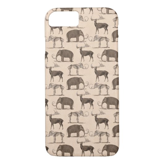 Voorhistorische zoogdieren Megaceros en Wooly Mamm Case-Mate iPhone Case (Achterkant)