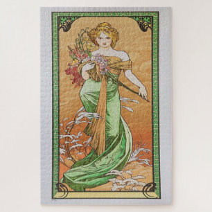 Voorjaar 1900: Een Art Nouveau van Mucha Legpuzzel