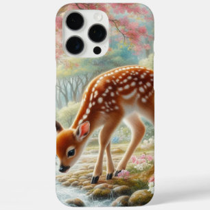 Voorjaar bossen met eend en fawn/hert iPhone 16 pro max hoesje