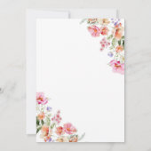 Voorjaar kleurrijke bloemenbruiloft kaart (Achterkant)