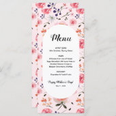 Voorjaar Waterverf bloemen Moederdag Menu (Voorkant / Achterkant)