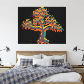 Voorjaars zomernajaarswinterboom #4 canvas afdruk (Insitu (Slaapkamer))
