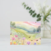 Voorjaarsbijen Bloemenvelden | Bloemrijke kleurrij Briefkaart (Staand voorkant)