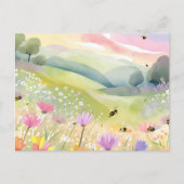 Voorjaarsbijen Bloemenvelden | Bloemrijke kleurrij Briefkaart (Voorkant)