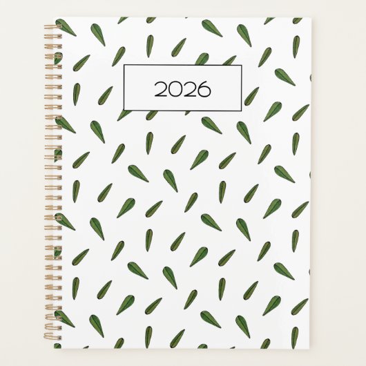 Voorjaarsbladeren, aquarel patroon planner (Voorkant)