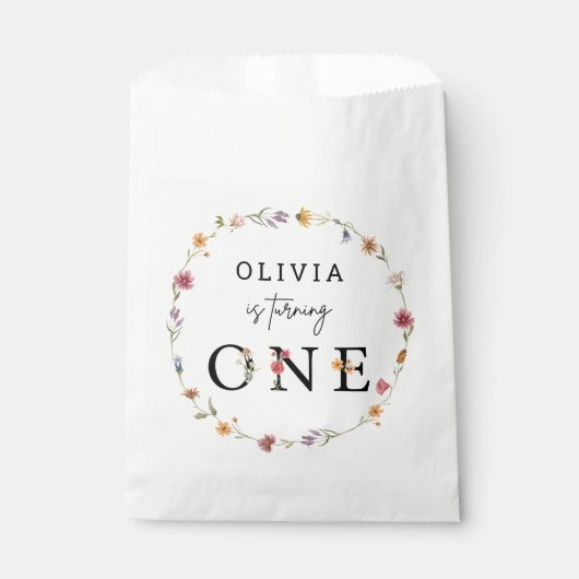 Voorjaarsbloem Floral 1e verjaardag Bedankzakje (Voorkant)