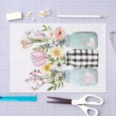Voorjaarsbloemen in Mason Jars Decoupage Tissuepapier (Craft)