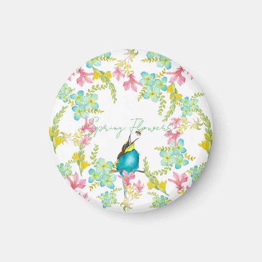 Voorjaarsbloemen waterverf magneet (Voorkant)