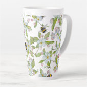 Voorjaarsbloesems en hommels latte mok (Rechterhoek)