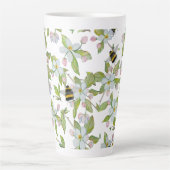 Voorjaarsbloesems en hommels latte mok (Voorkant)