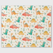 voorjaarsdinosaurus cadeaupapier (Vlak)