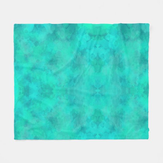 voorjaarsgroene Waterverf Fleece Deken (Voorkant (Horizontaal))