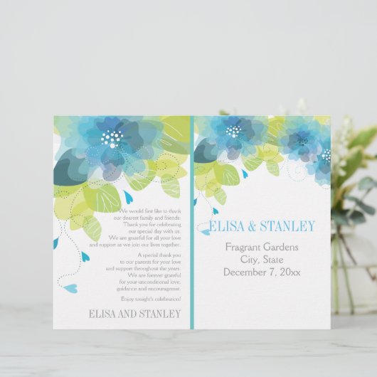 Voorjaarsjorprogramma blauwe bloemen (Staand voorkant)