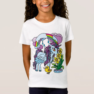 Voorjaarsnarcissen en eenhoorn t-shirt