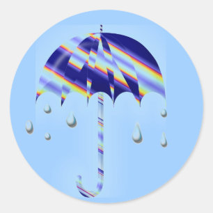 voorjaarsparaplu ronde sticker