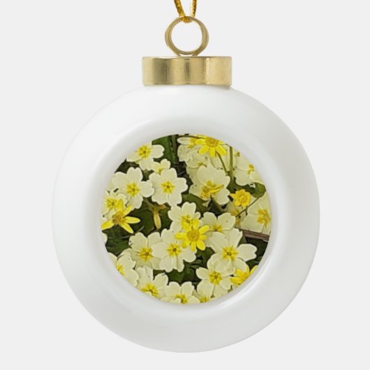 Voorjaarsprimroses Keramische Bal Ornament (Voorkant)