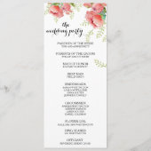 Voorjaarsprogramma van Peony Wedding Programma (Achterkant)
