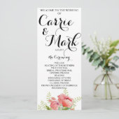 Voorjaarsprogramma van Peony Wedding Programma (Staand voorkant)